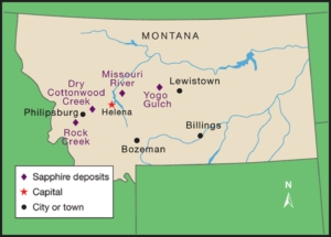 Map of Montana mining operations